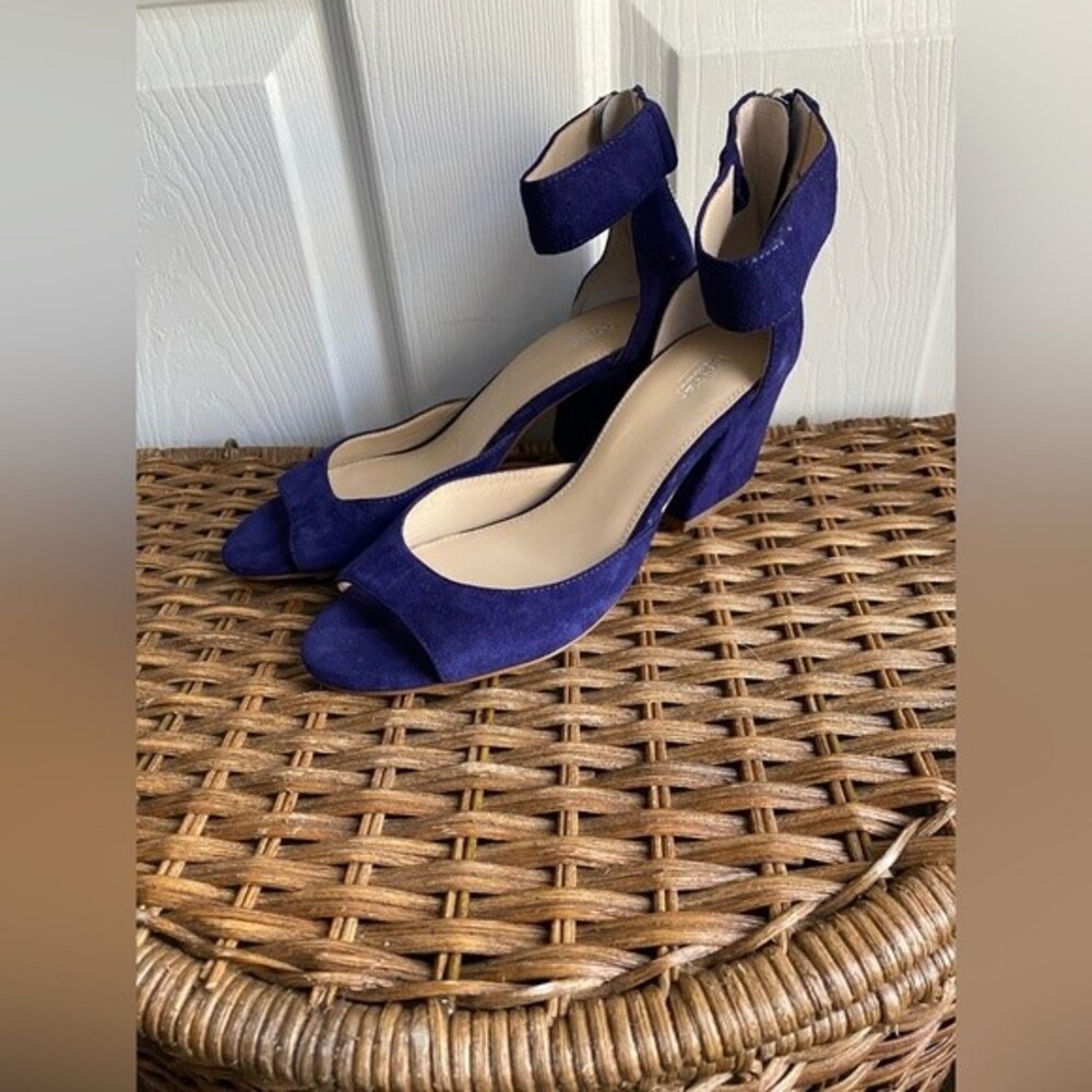 NEW! BOTKIER NEW YORK Pilar Suede Ankle-Strap Sandals - royal blue, size 7.5